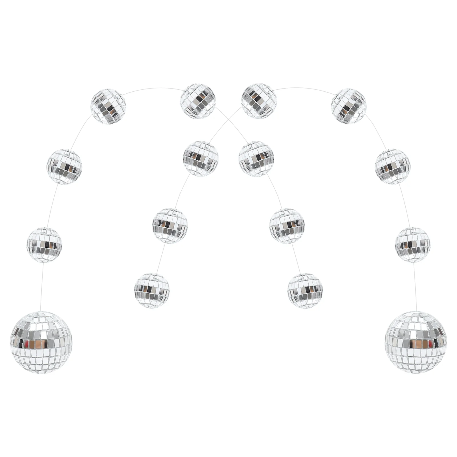2 Strings of Bar Hanging Mirror Ball Ktv Mirror Disco Ball Ornament Reflective Mirror Disco Ball