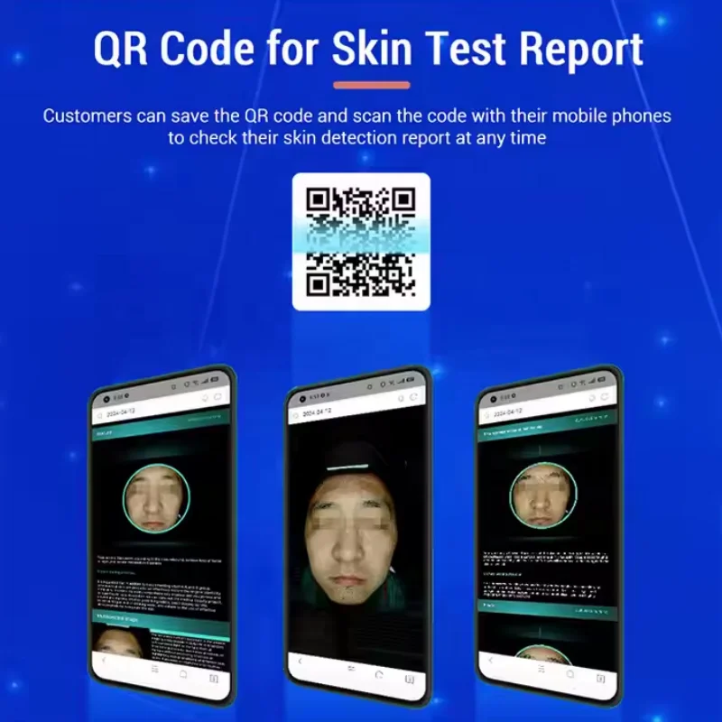 전문가용 16개 언어 지원 HD 픽셀 3D 디스플레이 AI 피부 스캐너 얼굴 테스트 진단 분석기 피부 분석 기기