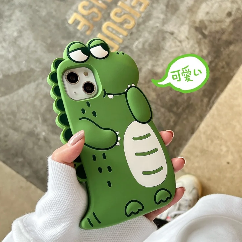 아이폰용 귀여운 공룡 케이스, 어린이 장난감 실리콘 커버, 아이폰 13 프로 맥스 12 프로 11 프로 맥스 7 8 6 6s 플러스 XS 맥스 XR