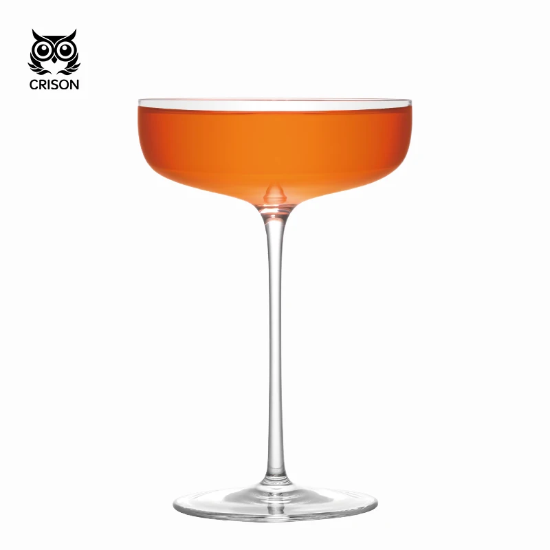 CRISON CT2702 Crystal Glass Coupe Champagne Cup Wedding Party Cocktail Glassware Clear Lead-Free Bar Drinkware