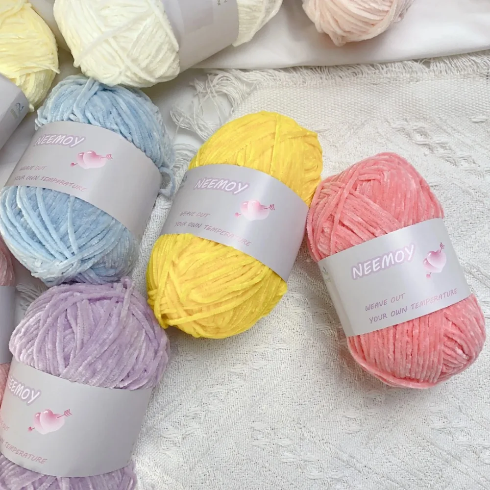40g Pile Yarn Soft Chenille Yarn for Knitting Velvet Texturized Knitted Crochet Yarn Warm Line Threads To Knit Needlework Doll 6