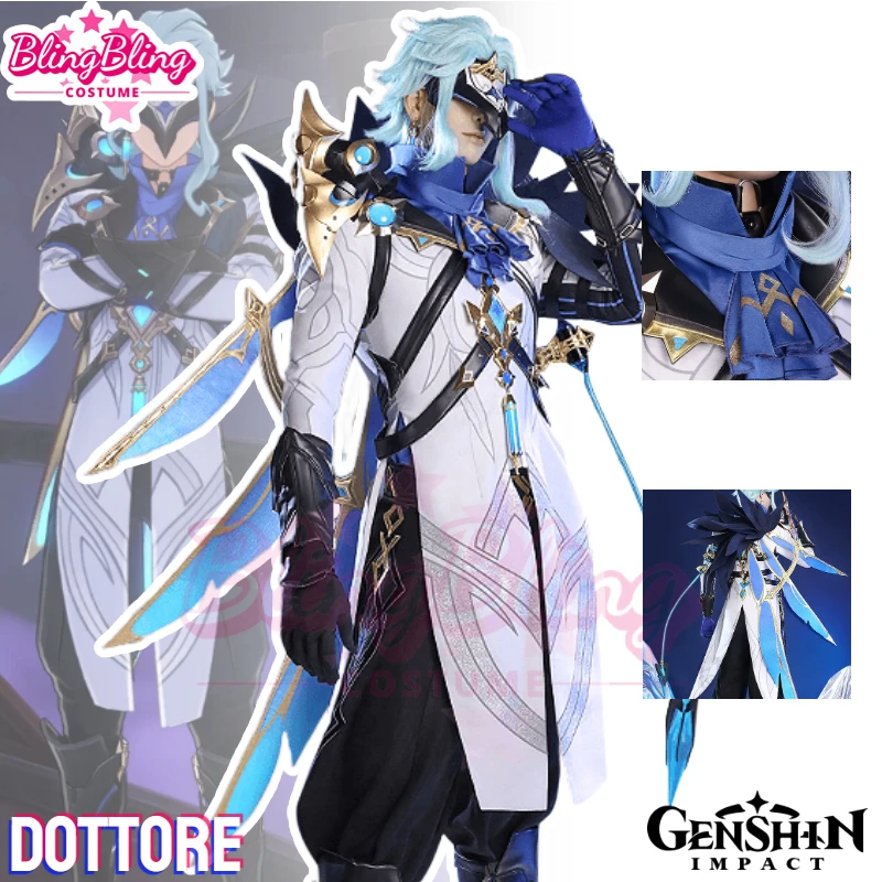 Gioco Genshin Impact Cosplay The Doctor Costume Genshin Dottore Costume Cosplay E Parrucca Cosplay Dottore