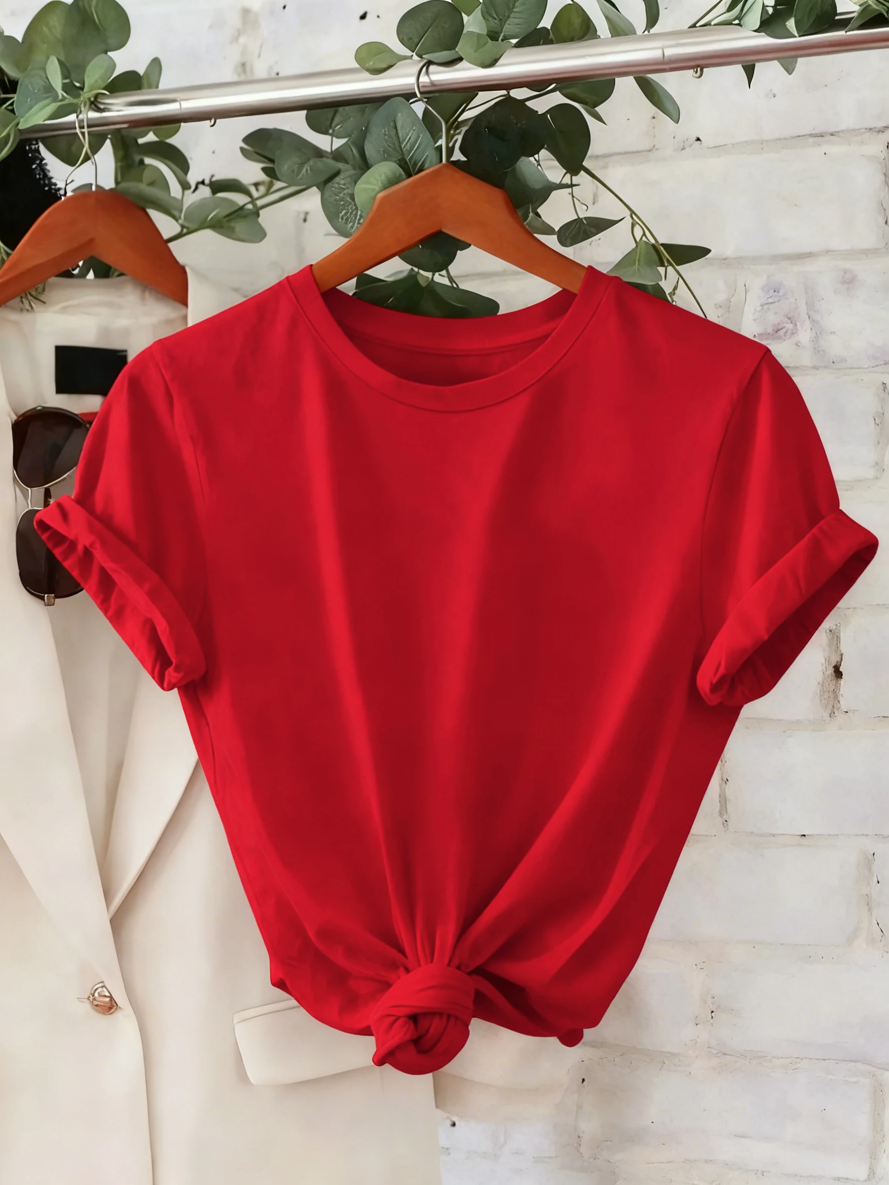 Casual 12 Color Solid T-Shirt Women Summer Breathable Short Sleeve Hip Hop All-Match Clothing Multicolor O-Neck Tee Shirt 3