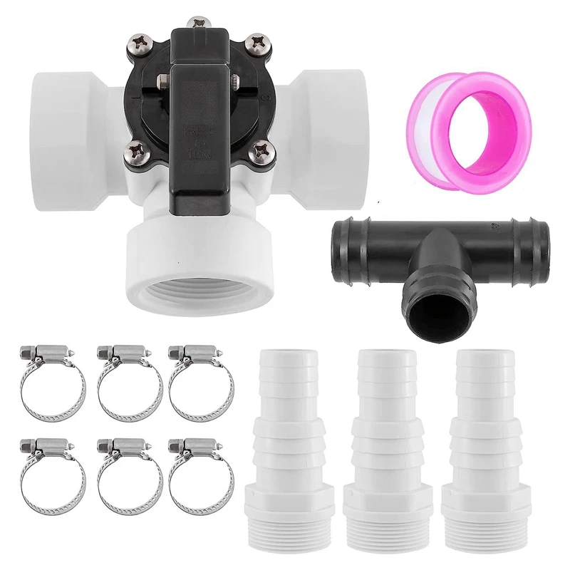 

Pool 3-Way Diverter Valve Kit 1.25Inch Or 1.5Inch Female Universal Combination Hose Combo Adapter Pool Replacement