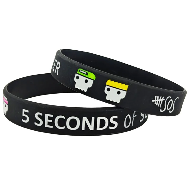 Фото 1PC Music Band Star 5SOS Силиконовые браслеты и браслеты Gifts Jerwerly SH360 №3
