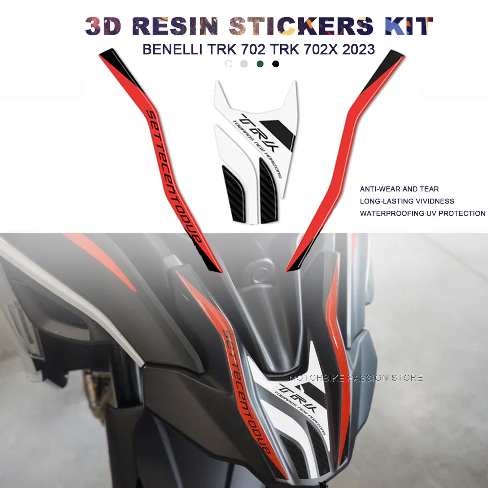 2023 TRK702X Sticker 3D Gel Epoxy Sticker Kit 3D Motorcycle front end Protection Sticker for Benelli TRK 702 TRK 702X 2023-