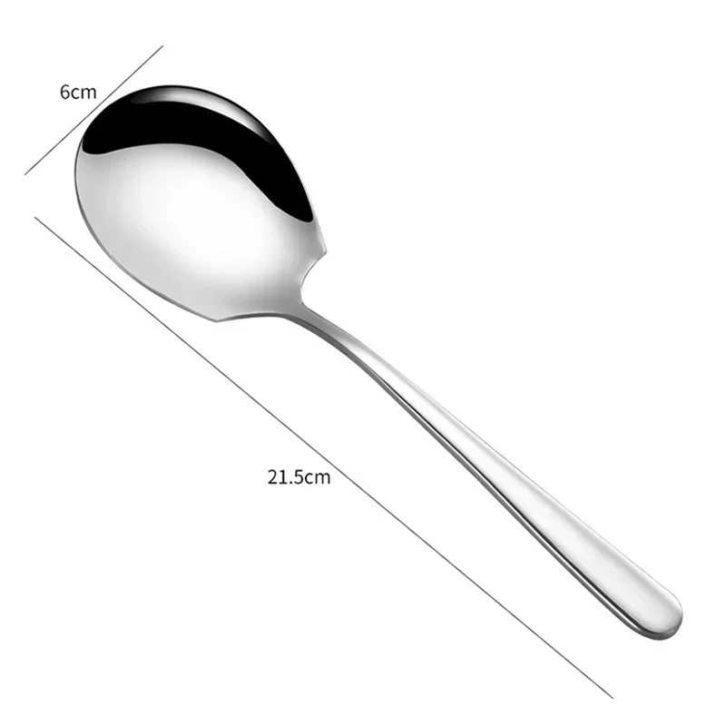 Stainless Steel Long Handle Soup Spoon Silver Tableware