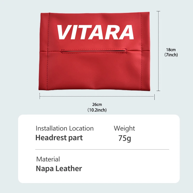 자동차 로고 티슈 박스 가죽 종이 보관 가방 주최자 스즈키 그랜드 비타라 이그니스 DZire 그랜드 비타용 인테리어 액세서리