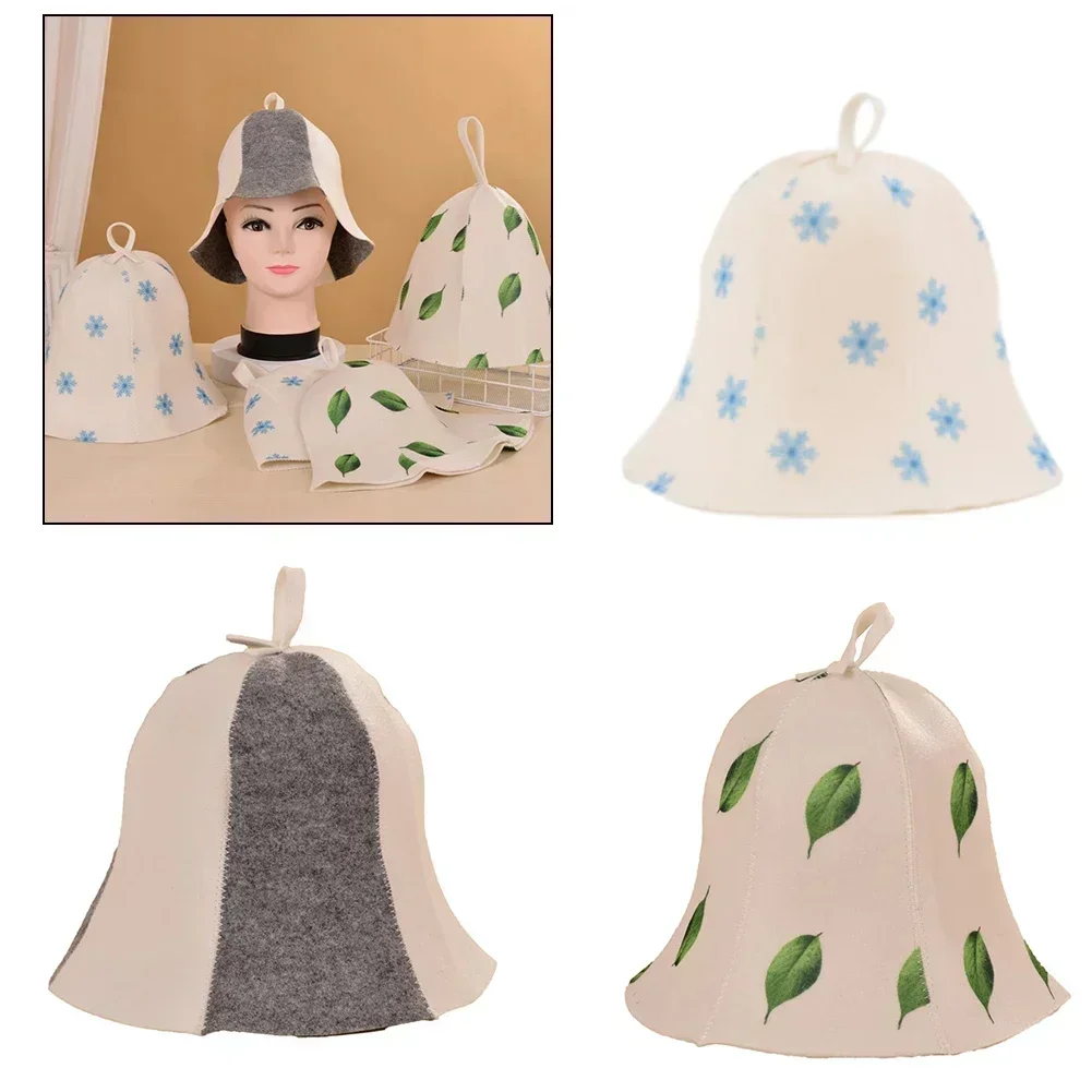 Felt Sauna Hat Anti Heat Russian Cap Thicken Wool Felt Shower Cap Hair Turban For Bath House Head Protection Drop 6