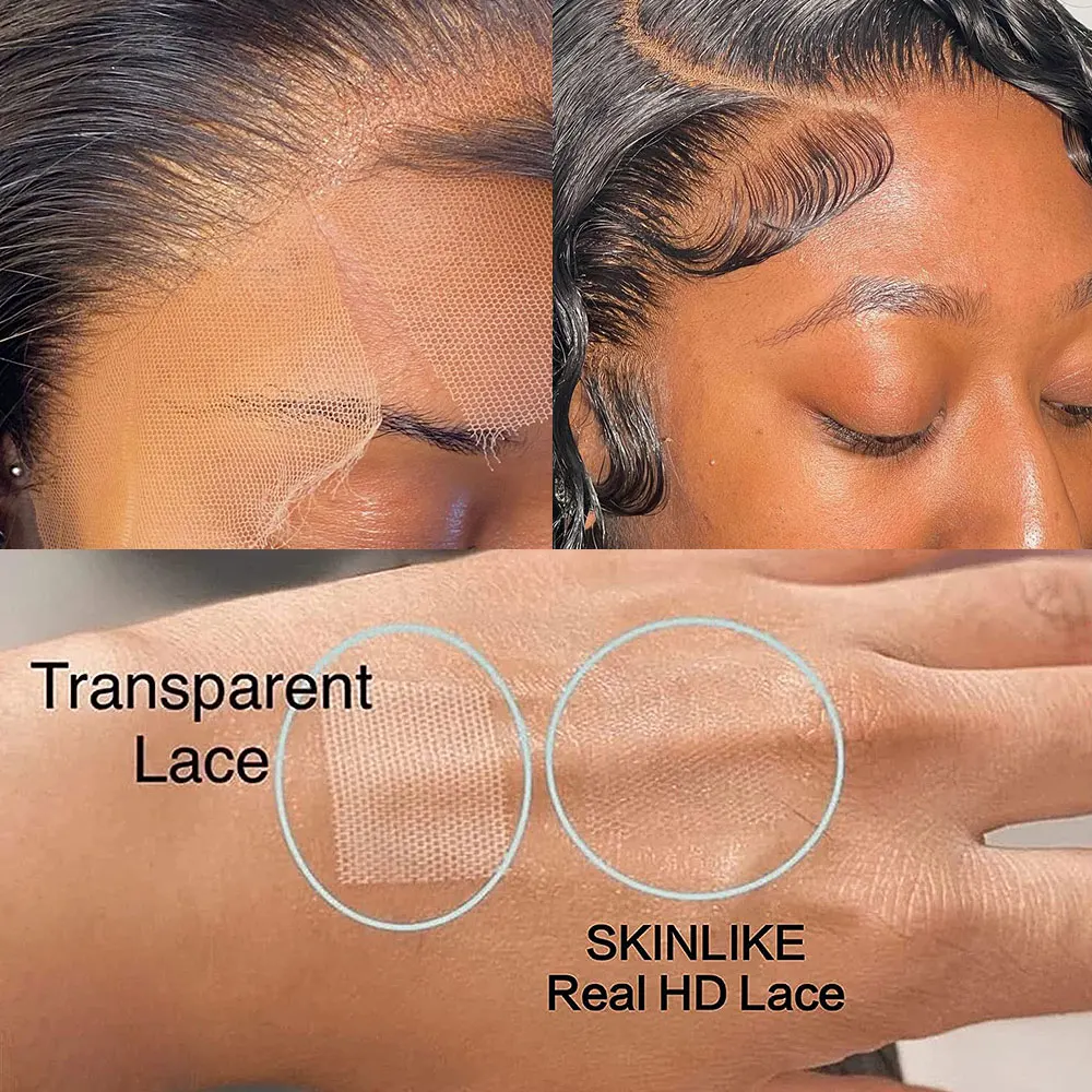 

0.1mm Real HD Lace 13x4 HD Body Wave Lace Wigs Invisible Glueless Curly Lace Frontal Wig Deep Wave Human Hair Wig Gift Baby Hair