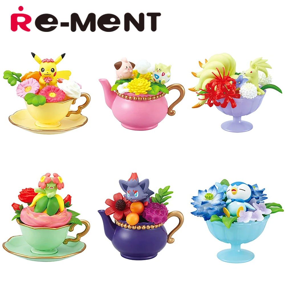 

In Stock Original Re-Ment Pokemon Floral Cup Collection Vol.2 Pikachu Togepy Charizard Collectible Model Toys Mini Figures