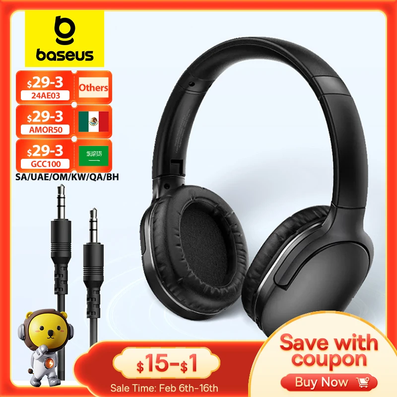 Baseus D02 Pro Cuffie Wireless Auricolare Bluetooth 5.3 Cuffie Pieghevoli Cuffie Sportive Telefono Da Gioco Fone Auricolari Bluetooth