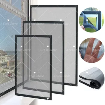 Moustiquaire auto-adhésive de taille personnalisable, écran de fenêtre anti-insectes réutilisable en été, Kit de cadre de Protection contre les insectes personnalisé 1