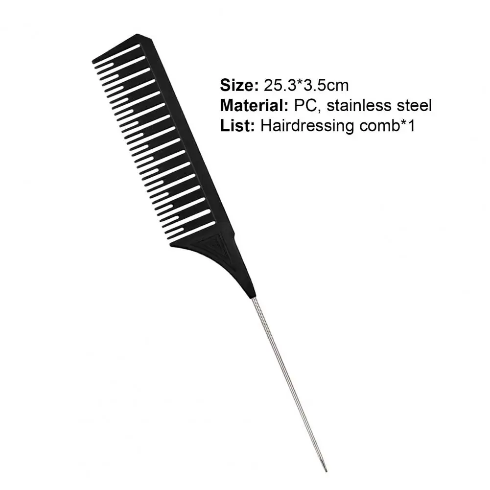 Large and Small Toothed Steel Needle-point Tail Comb Trendy Comb PC Tip-tail Hair Highlighting Comb for Stylist 3