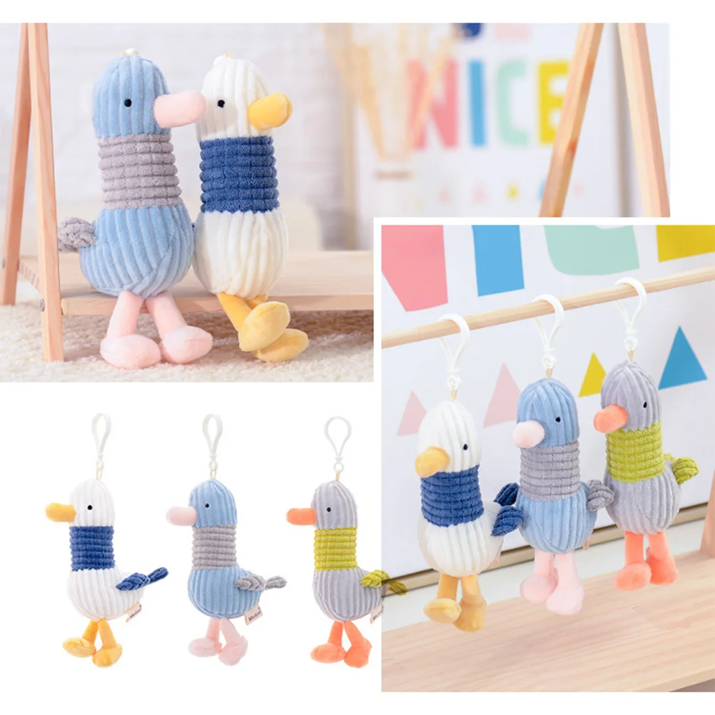 Plush Key Ring Seagull Keychain Rings Hanging Pendant Fob Cartoon Cell Phone Rabbit