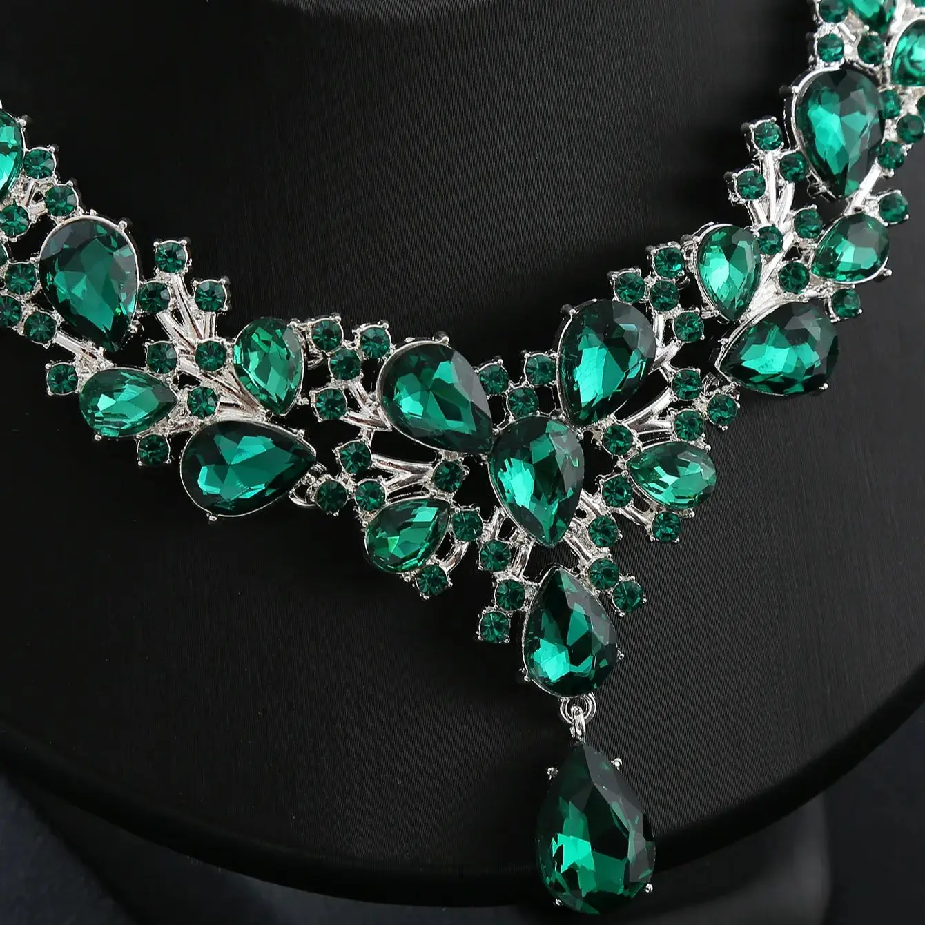 3Pcs Wedding Jewelry Set Imitation Rhinestone Crystal Ball Necklace Earrings Bridal Accessories For Women Luxury Minimalist