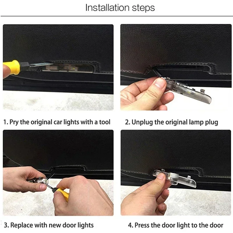 2X LED Car Door welcome decoration Light Projector Lamp Accessory For Nissan Navara D23 2015-