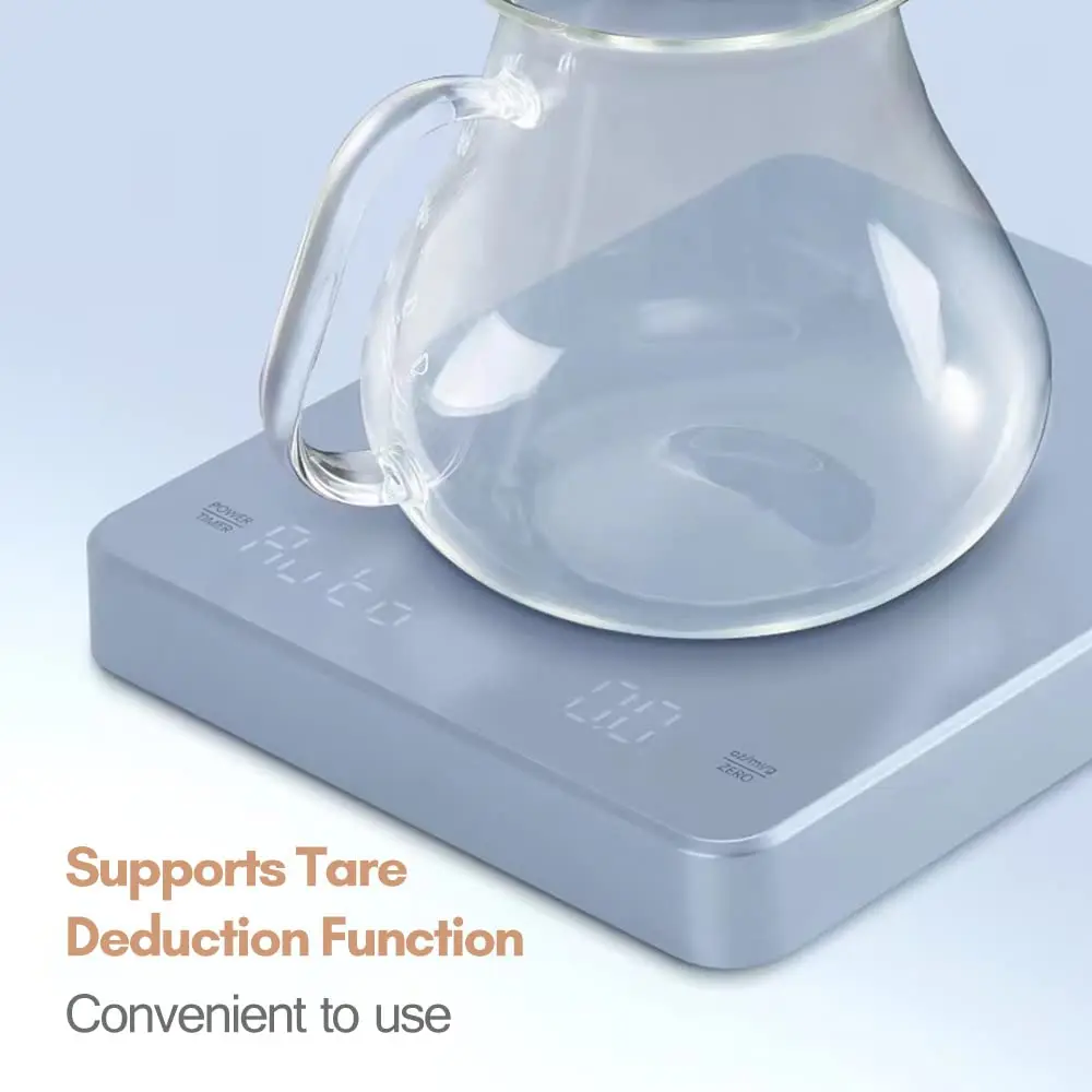 Compact coffee scale displayed on a minimalist tabletop