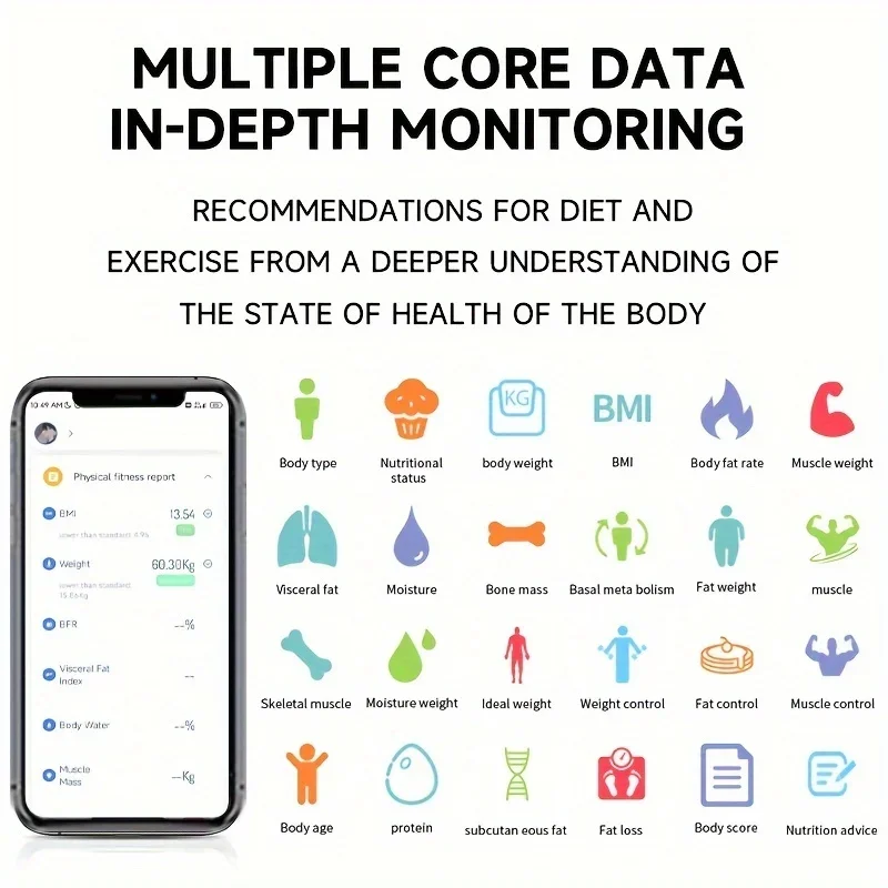 High-Capacity Health Monitor with App, 400lbs Bluetooth Precision Smart Scale: Track Weight, BMI, Body Fat 5