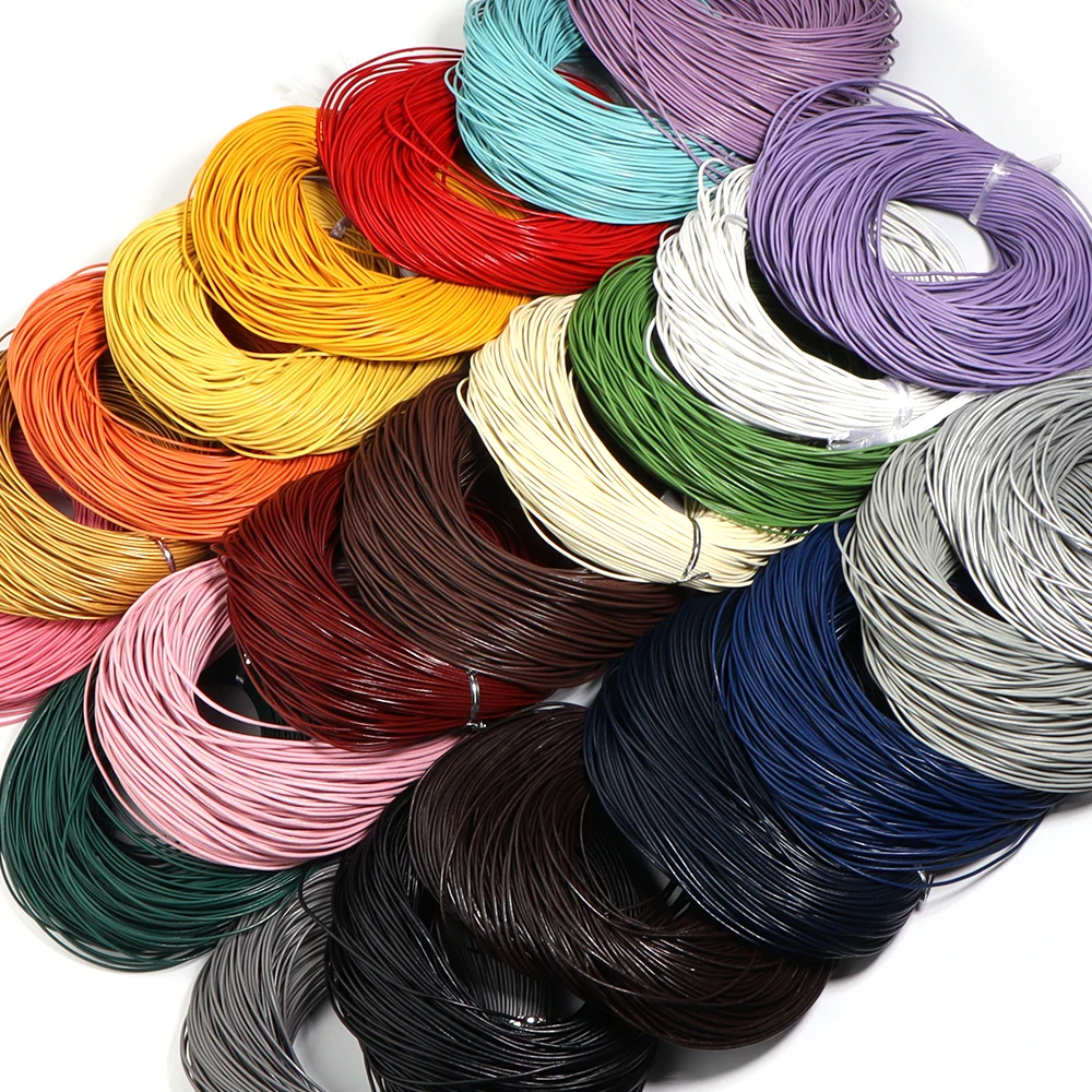 10yards Dia 1/1.5/2/3mm Round Genuine leather cord for Bag Decoration DIY Handicrafts Making Findings Supplies Rope String