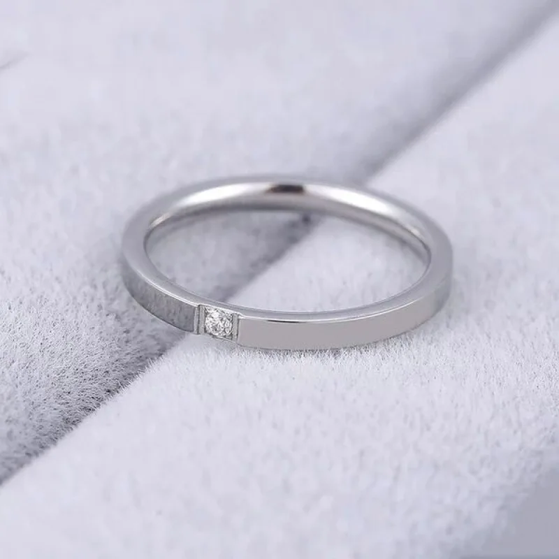 Stainless Steel Zircon Wedding Ring