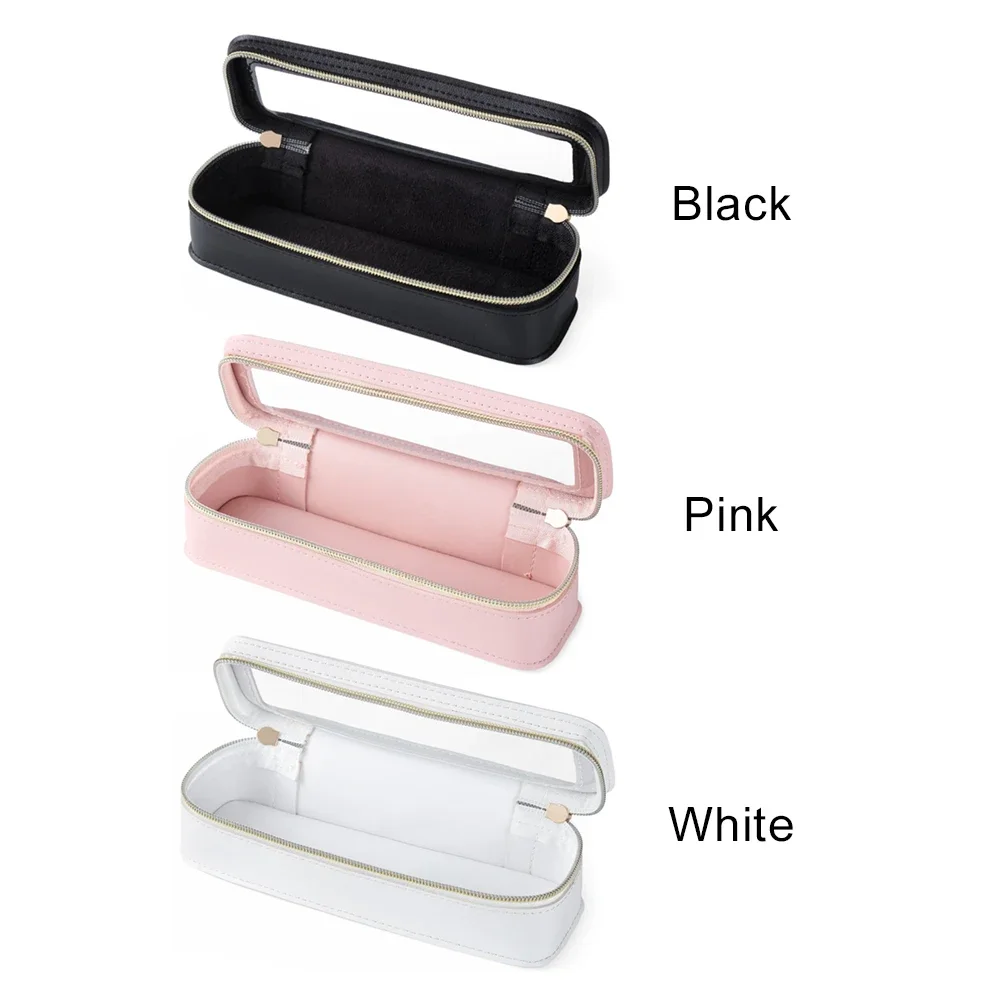 Women PU Makeup Brush Bag Makeup Brush Case Transparent Portable Cosmetic Pouch Dual Zipper Travel Wash Bag Travel Toiletry Bag