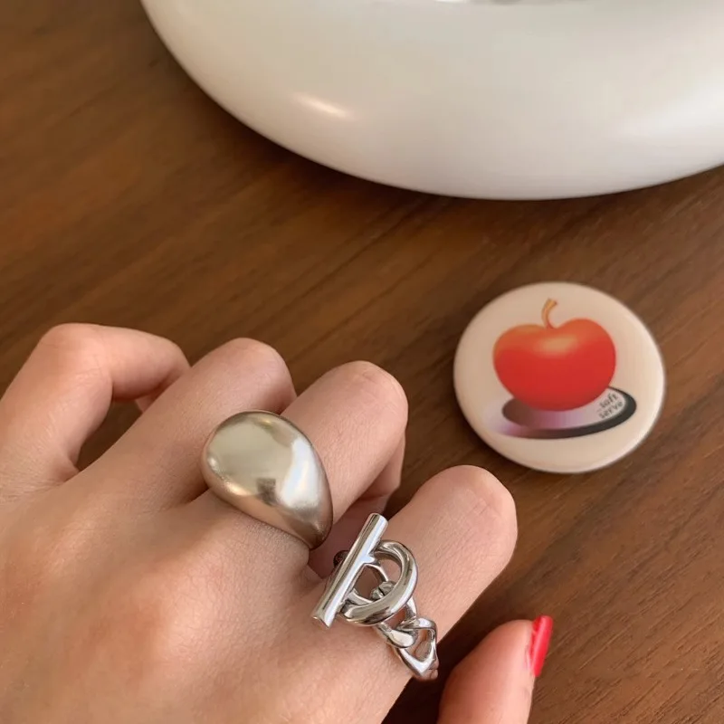 Sterling Silver Geometric Adjustable Women's Ring - Fashionable Wedding Fine Jewelry Wholesale