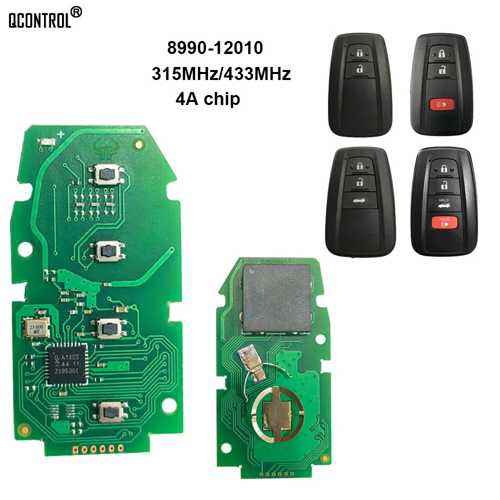 

QCONTROL Car Smart Key Electronic Circuit Board For Toyota Corolla Remote 312/314 Mhz 4A Chip Fcc Hyq14fbn 8990H-12010