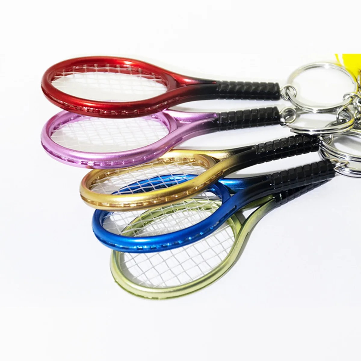 Mini Tennis Racket Pendant Keychain - Sporty Accessory & Gift