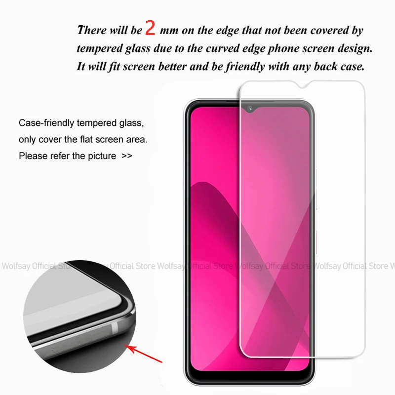 2/4PCS Screen Protector For T-Mobile T Phone 2 5G Tempered Glass For T-Mobile T Phone 2 5G Full Glue Cover Screen Phone Glass 2