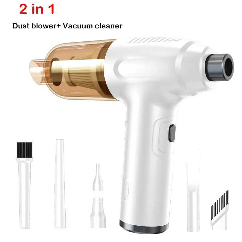 

2 in 1 Wireless Air Blower Air Duster Compressed Vacuum Cleaner for Computer Keyboard Camera Cleaning 120W Rechargeable Cleaner