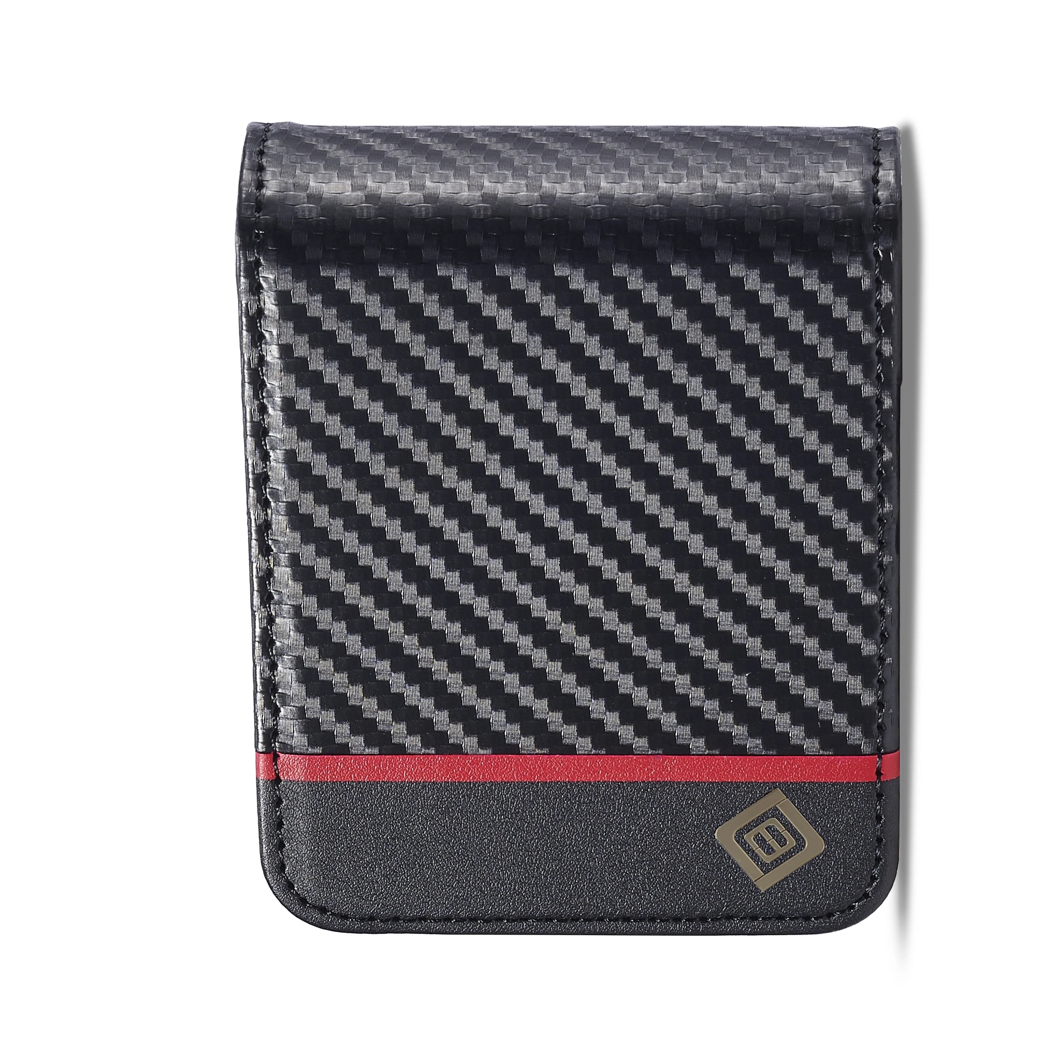 Luxury Carbon Fibre Leather Magnetic Flip Wallet Phone Case with Card Slots