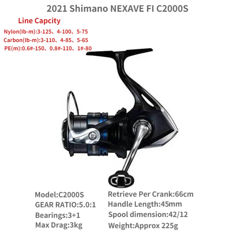 2021 Shimano Nexave FI 1000 C2000S 2500 2500S 2500HG C3000 C3000HG 4000  4000HG C5000HG Spining Fishing Reel