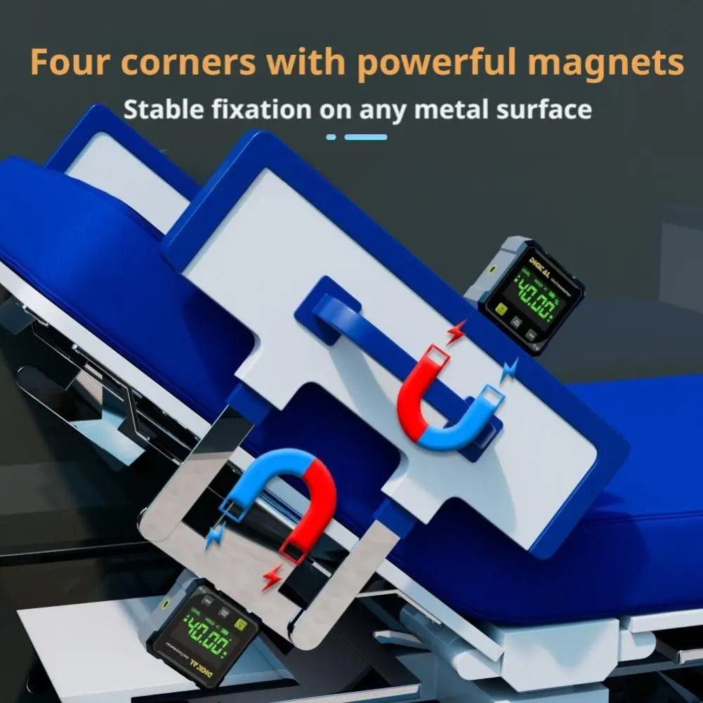 포켓 디지털 각도기 경사계 360도 측정 듀얼 고품질 민간용 등급 자석 전자 수평계