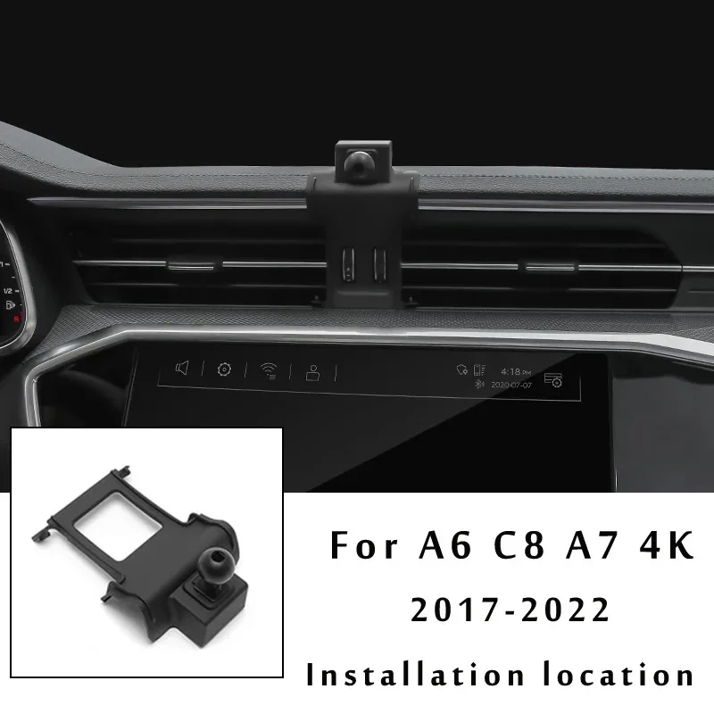 아우디 A6 C7 C8 A7 스포트백 4G 4K 차량용 핸드폰 거치대, 자동차 스타일링 브래킷, GPS 스탠드, 회전식, 모바일 액세서리