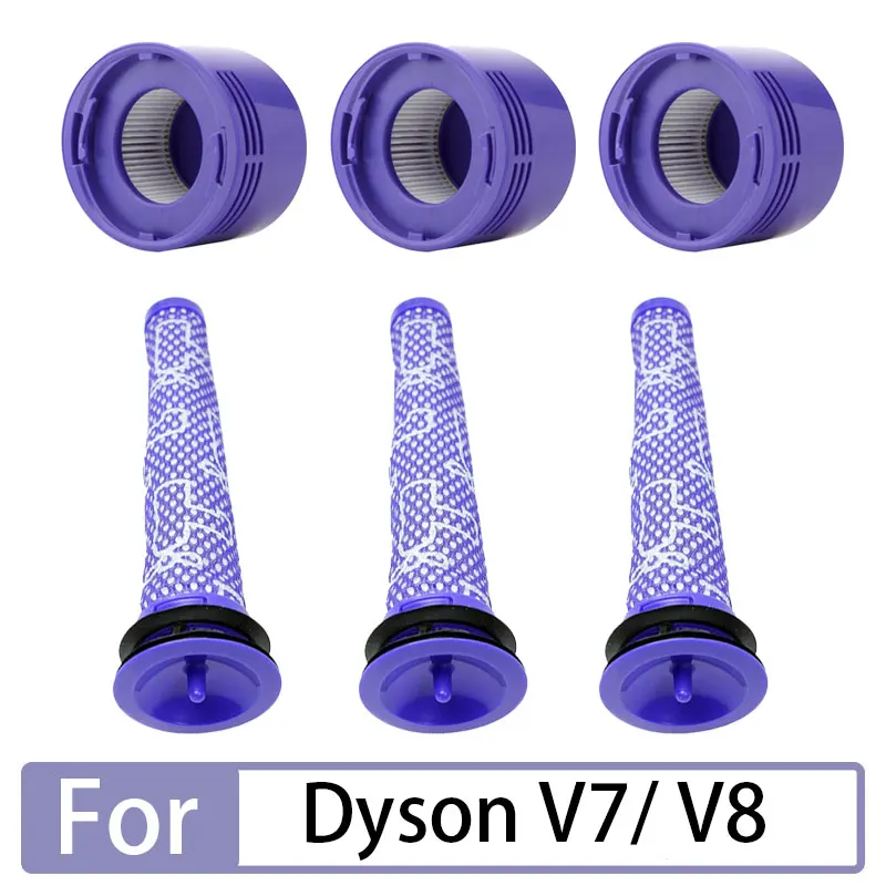 For Dyson V8 V7 HEPA Filter Spare Parts Robot Vacuum Front and Back Washable Filter Replacement Cleaning Appliance Accessories