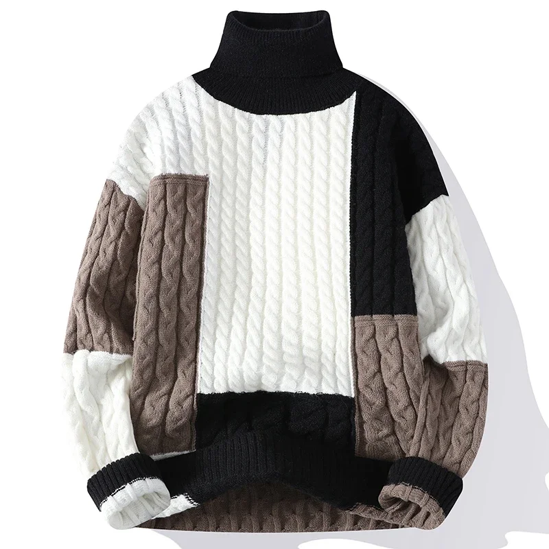 Autumn and Winter New Thickened Warm Sweater Men's Fashion Leisure Loose Comfort High Quality Large Size Sweater Homestay Style