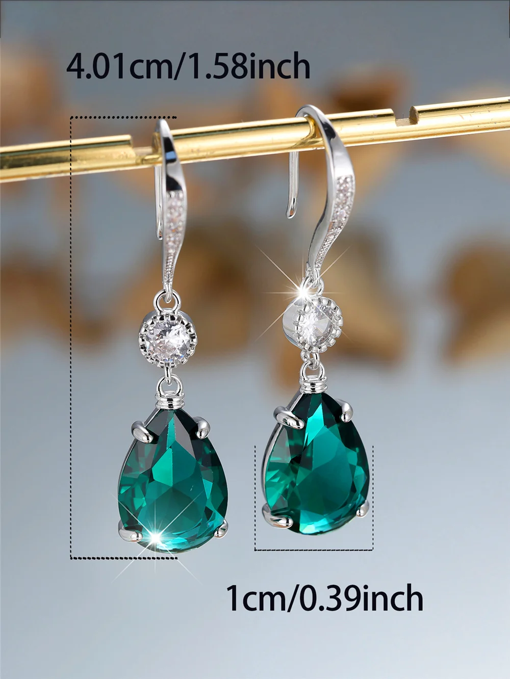 Charm Female Green Crystal Stone Cute Turtle Water Drop Earrings Cute Trendy Bridal Wedding Jewelry For Women