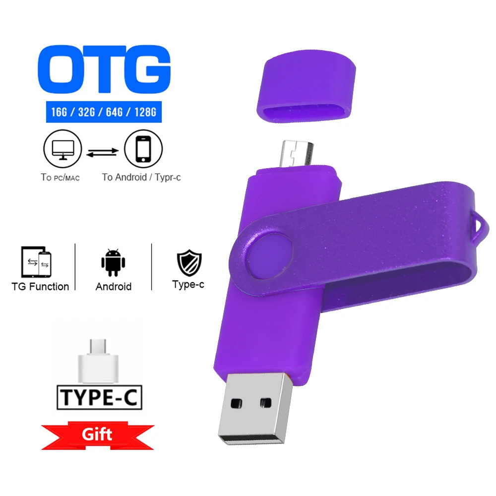 

2 In 1 OTG USB Flash Drive 64GB Pen Drive 32GB 16GB Pendrive 8GB 4GB Micro Usb Stick for Android SmartPhone/PC Gifts Cle Usb