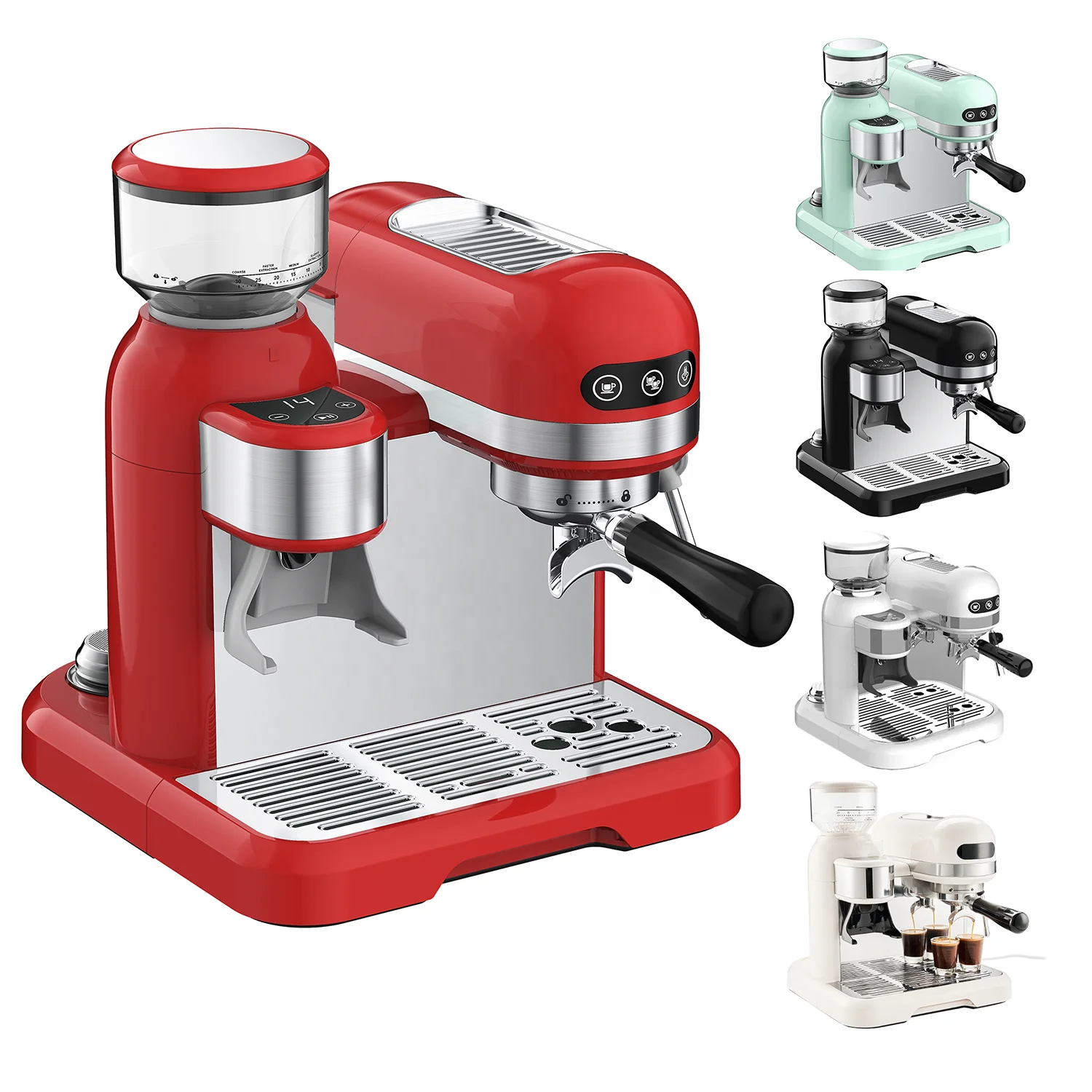 

Espresso Coffee Maker Machine Multi 3 in1 Express Cappuccino Commercial Restaurant Office Cafe Coffee Machine With Grinder