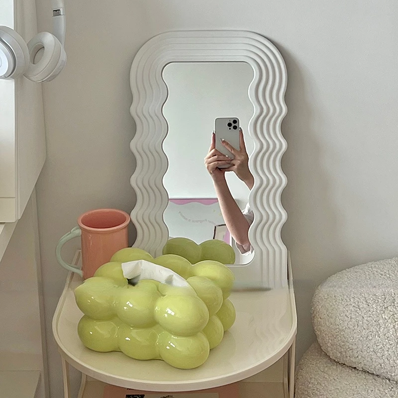 Vanity-Mirror-Wave-Mirror-Cosmetic-Mirror-Bathroom-Mirror-Decorative-Mirror-Plastic-Framed-Mirrors-for-Home-Wall.jpg Hiúság Tükör Hullám Kozmetikai Fürdőszoba Dekoratív Műanyag Keretes Tükrök Otthoni Fali Dekorációhoz - Image 3