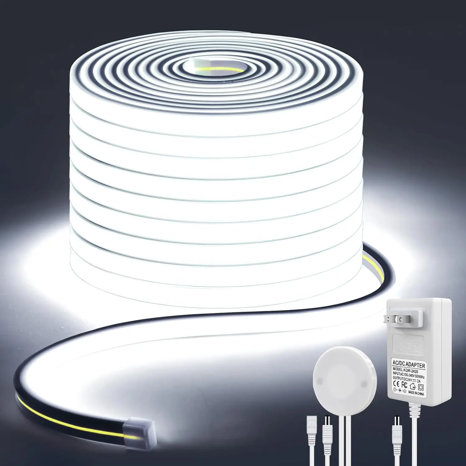 Motion Sensor Hand Scan Dimming LED Neon Light Strip - Waterproof 24V COB Tape for Room and Cabinet Decor