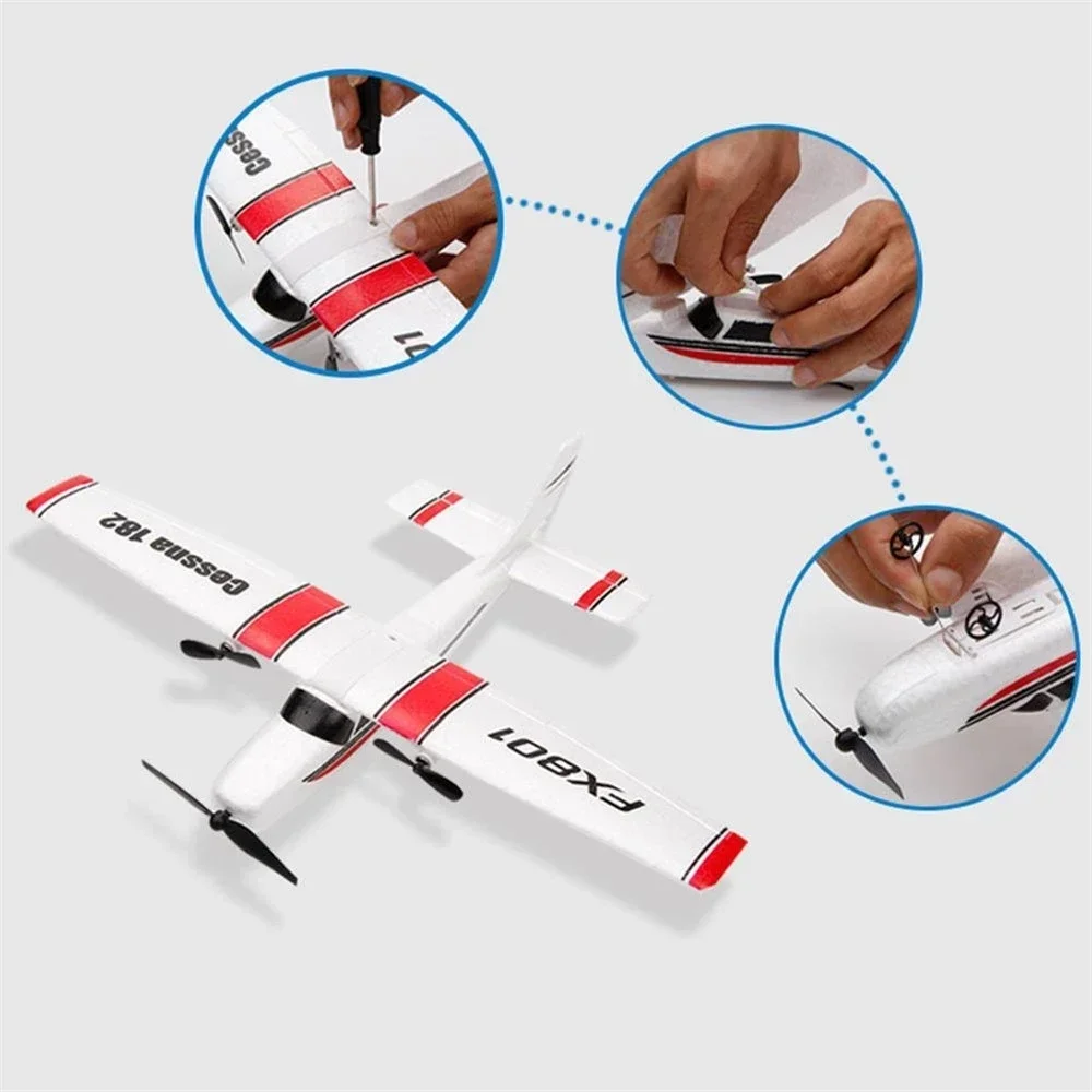 New FX801 RC Plane 2.4G 2CH RTF Remote Control Wingspan Aircraft and Accessories Fixed Wingspan Airplane Toys Gifts for Children 5