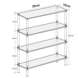 Adjustable Acrylic Display Riser Shelf for Collectibles and Organizer (4 - 30x10cm clear)