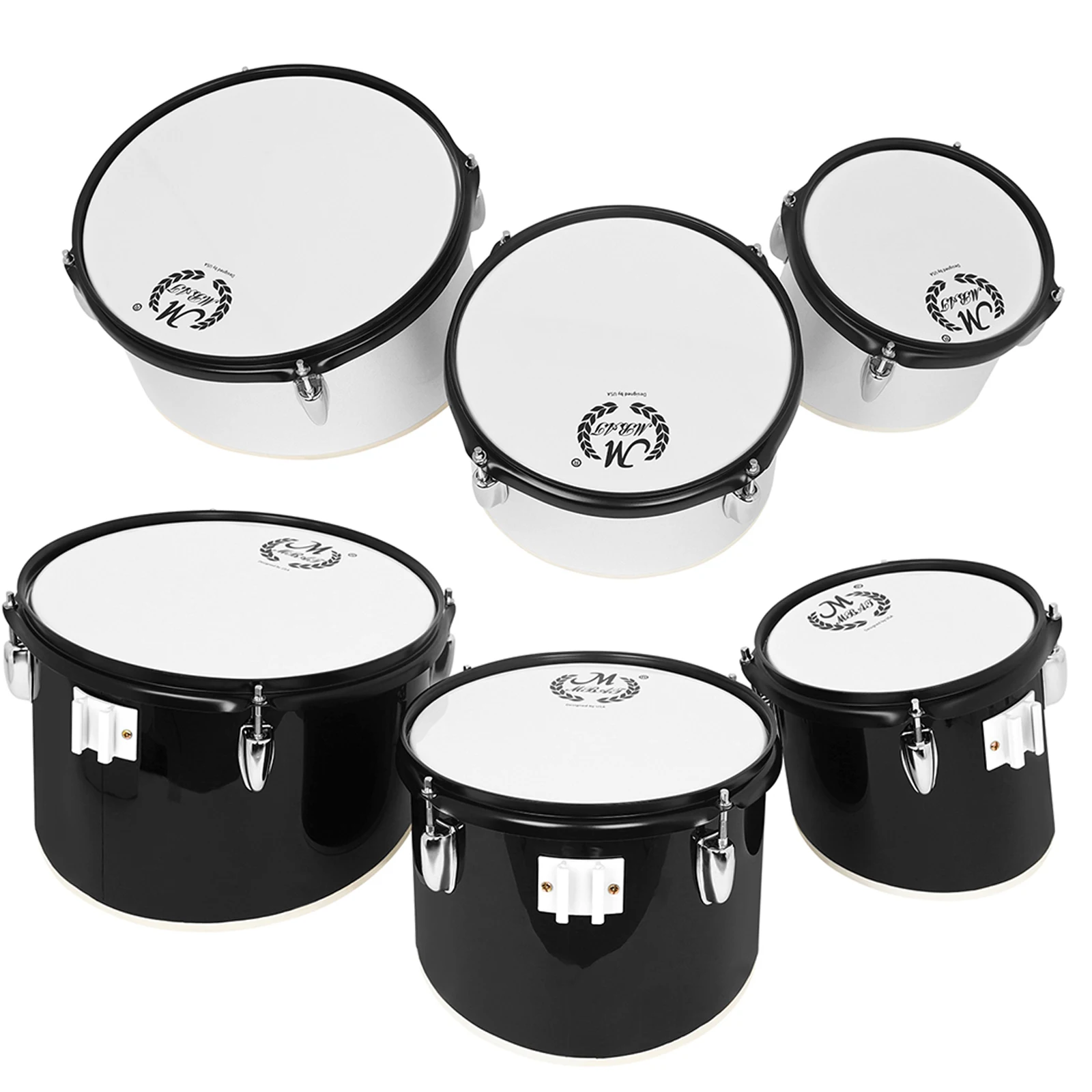 Marching Drum Set Triple Traveling Drum Multiple 3 Tone with Back Stand Percussion for Music Enthusiast