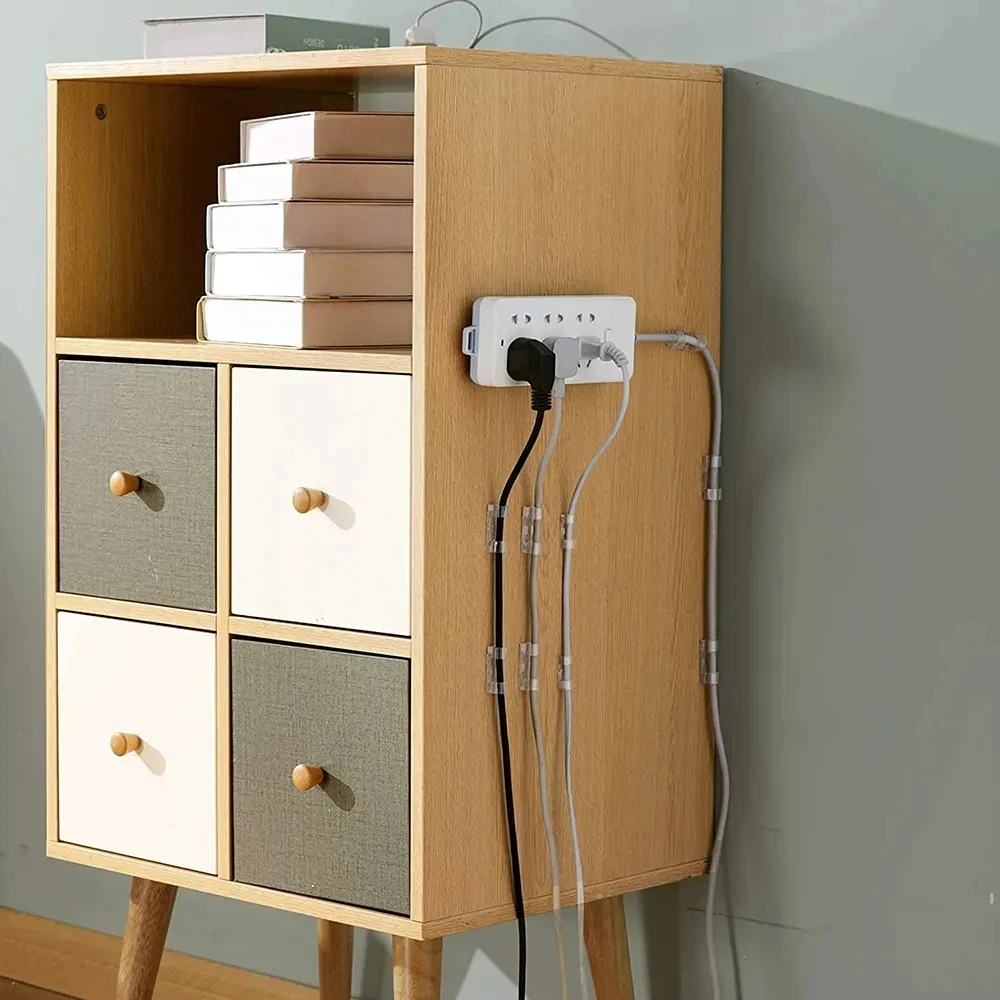20/100PCS Cable Organizer Clips Wire Holder Cord Management Self-Adhesive Wire Management For Desk Office Clamp Manager cable organizer