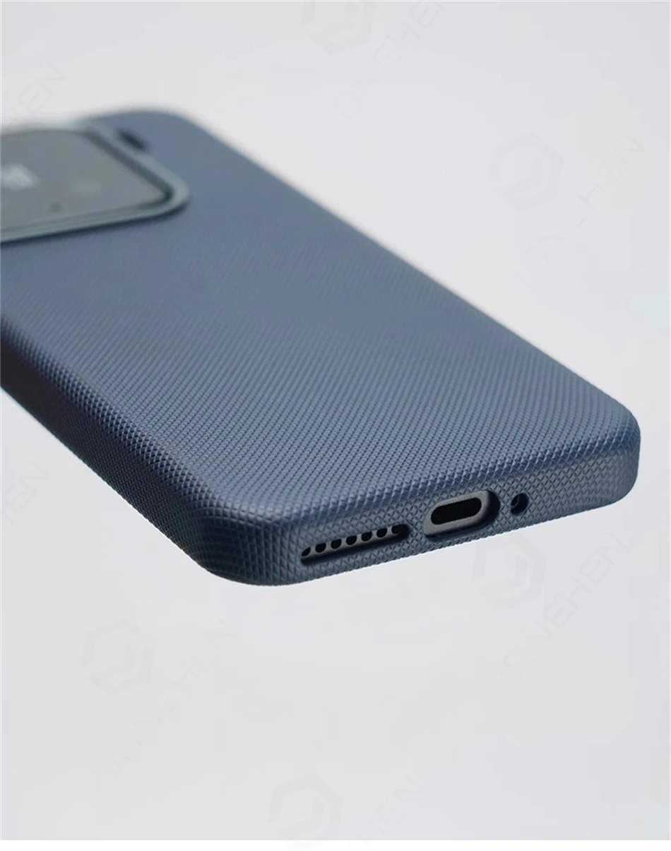 Luxury Diamonds Texture Leather MagSafe Case - Alloy Lens Wireless Charging Back Cover