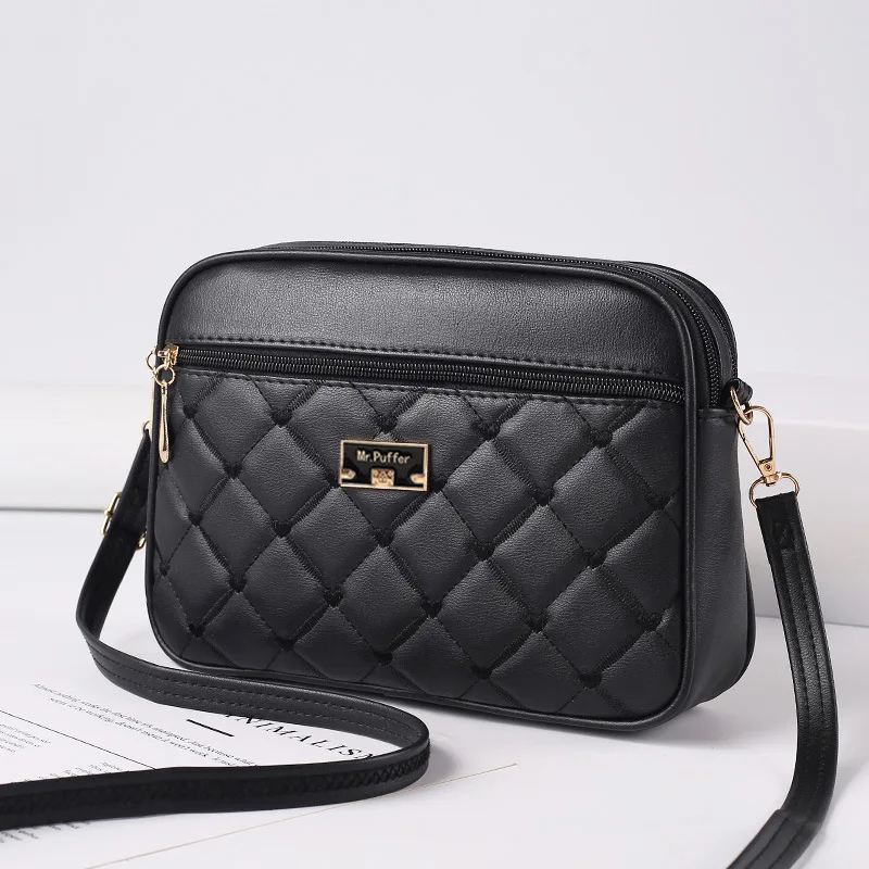 2023 New Embroidery Diamond Lattice PU Leather Women's Handbags