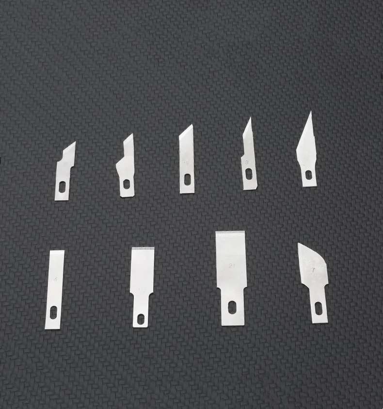 Description Picture 4 of item10Pcs Metal Scalpel Knife Engraving Knife Blades DIY Wood Carving Knife Blade Replacement Surgical Sculpture Cutting Tool