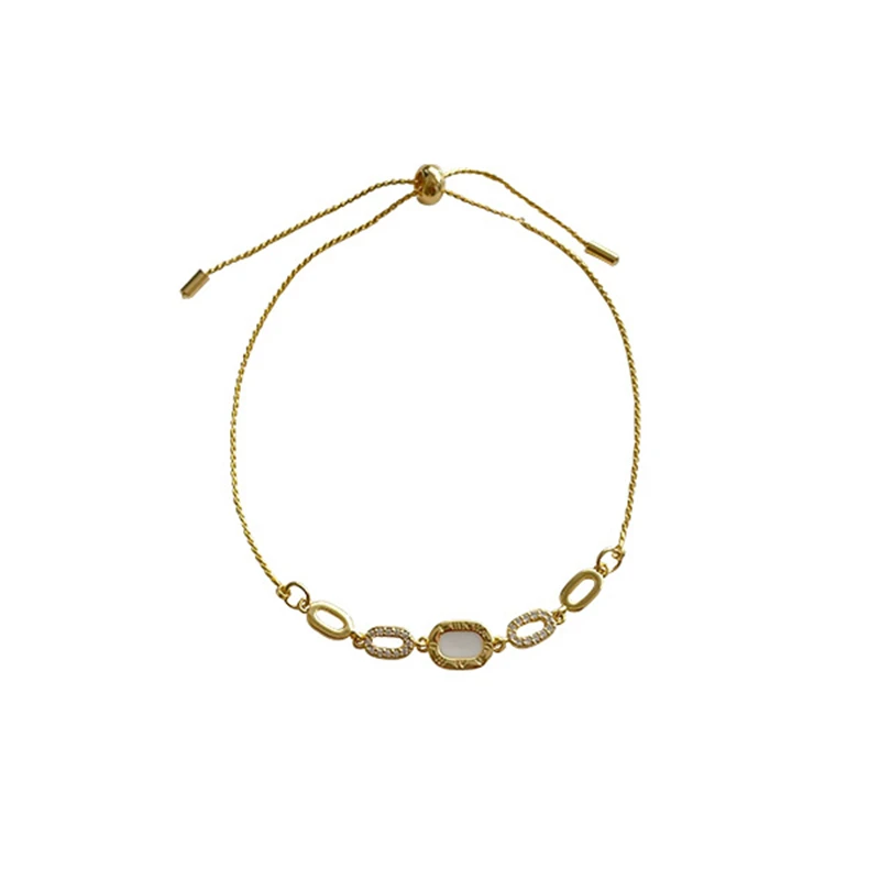 Zircon Bracelets for Women Square 18K Gold Plated Adjustable Party Jewelry Gifts Luxury Elegant Gold Color
